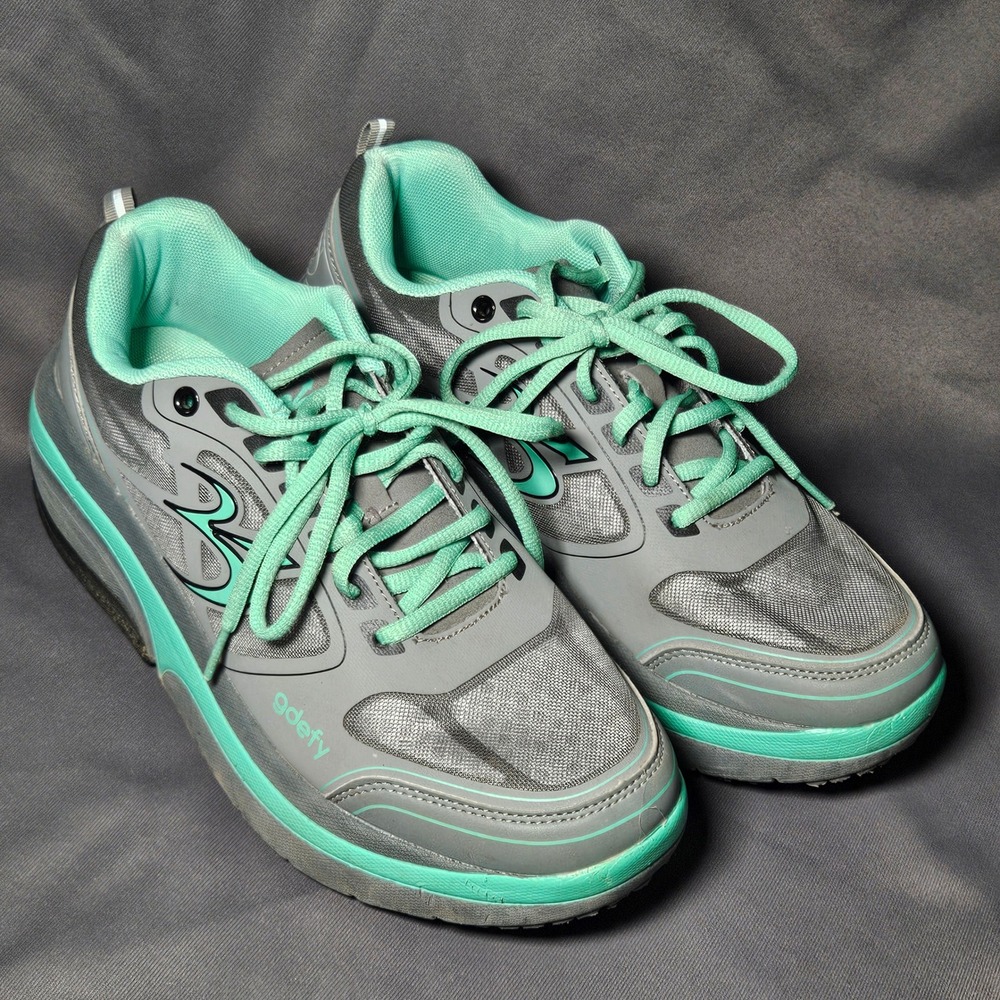 Gravity Defyer G-Defy Ion Women 10 Gray‎ Teal VersoShock Walking Shoes TB9022FGU